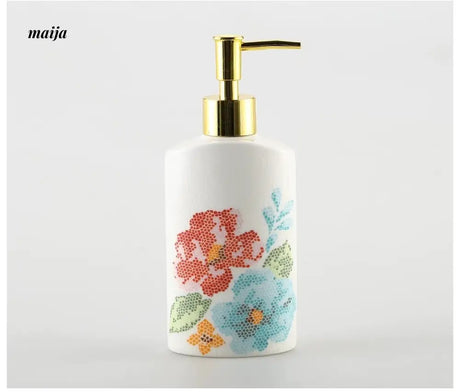 KULE HOME Ice Glazed Ceramic Shower Gel and Hand Sanitizer Bottle from KULE HOME