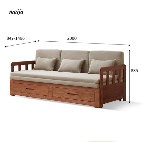 GENJI Andy Solid Wood Sofa Bed with Storage from GENJI