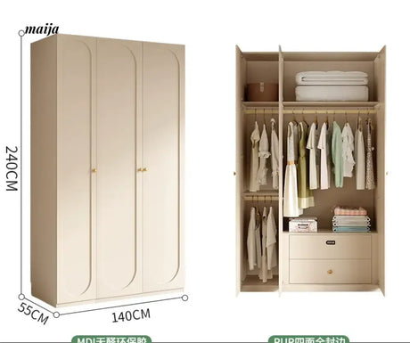 MEIHOUSE French Cream Wardrobe Bedroom Finished Large Storage Cabinet from MEIHOUSE