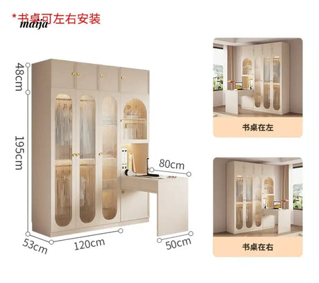 MEIHOUSE French Cream Wardrobe Modern Bedroom Storage Cabinet from MEIHOUSE