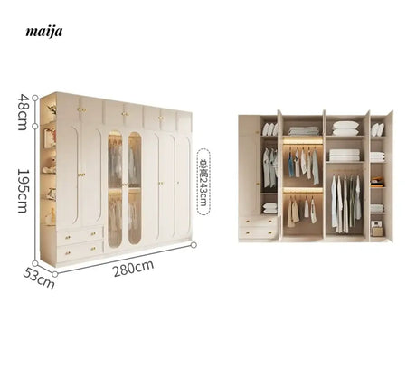 MEIHOUSE French Light Luxury Glass Door Bedroom Wardrobe Locker from MEIHOUSE