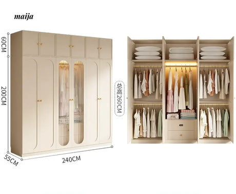 MEIHOUSE French Cream Bedroom Wardrobe Modern Assembled Cabinet from MEIHOUSE