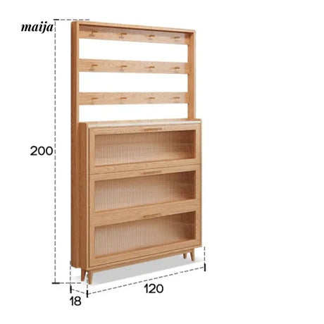 Ultra Thin Solid Wood Shoe Cabinet from AI