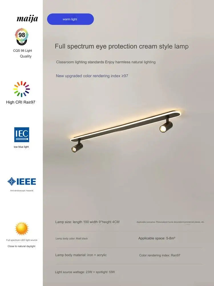 Toulon Long Bar LED Ceiling Light from maija