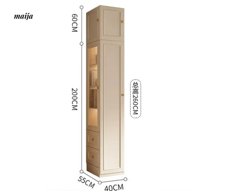 MEIHOUSE French Cream Wardrobe Bedroom Economical Flat Door Storage from MEIHOUSE