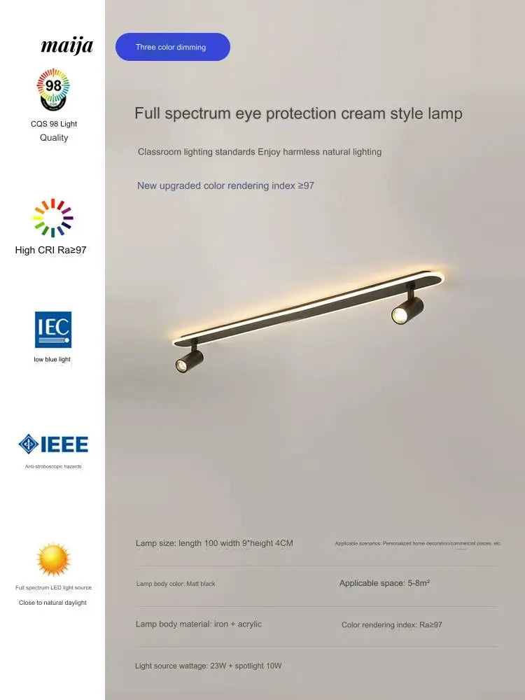 Toulon Long Bar LED Ceiling Light from maija