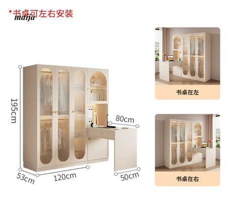 MEIHOUSE French Light Luxury Glass Door Bedroom Wardrobe Locker from MEIHOUSE