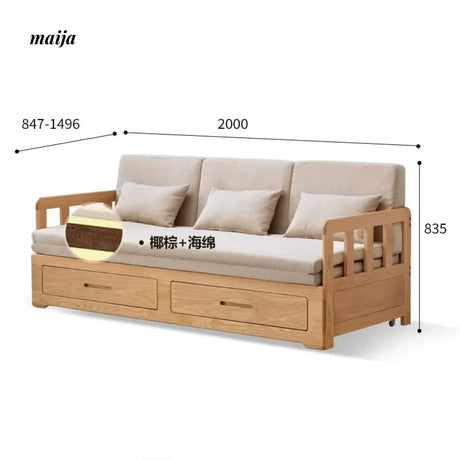 GENJI Andy Solid Wood Sofa Bed with Storage from GENJI
