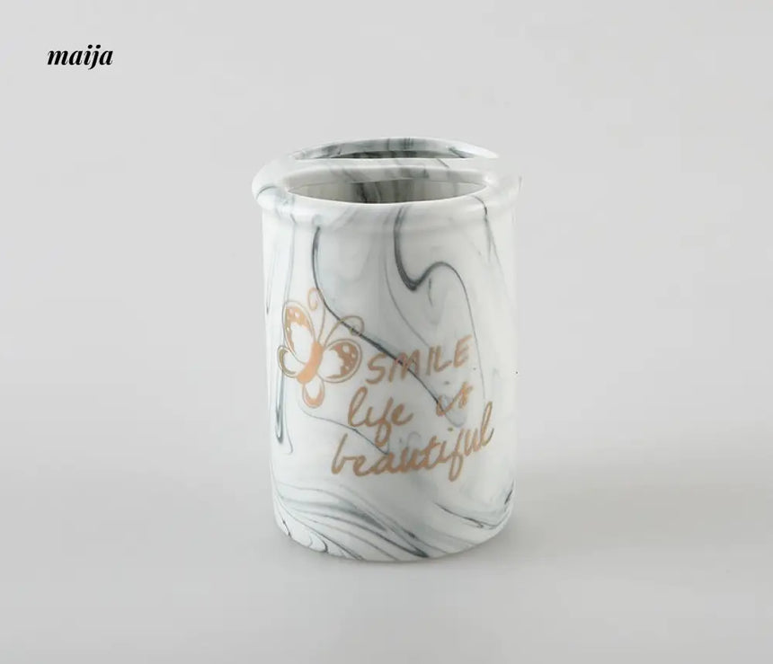 KULE HOME Marble Ceramic Pen and Brush Holder from KULE HOME