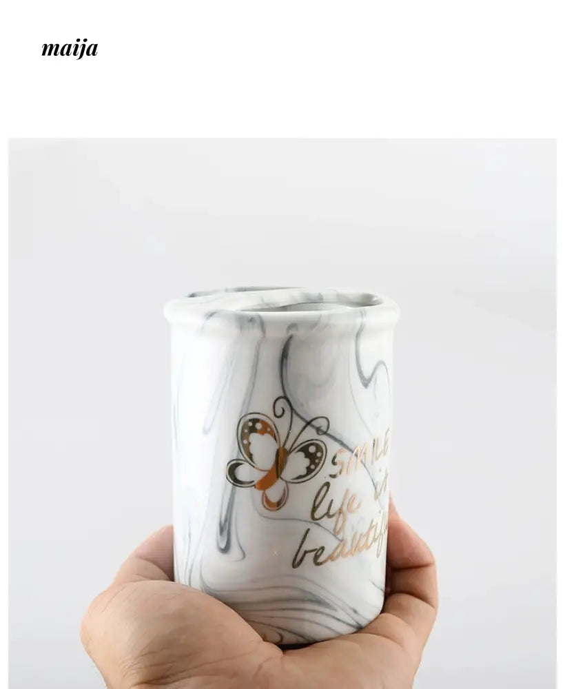 KULE HOME Marble Ceramic Pen and Brush Holder from KULE HOME