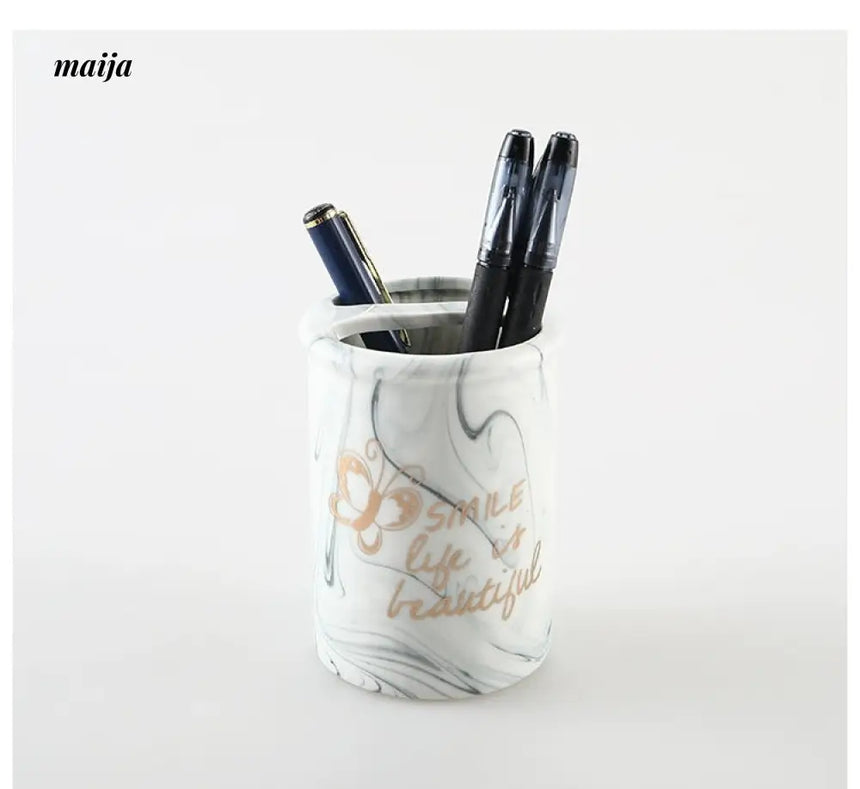 KULE HOME Marble Ceramic Pen and Brush Holder from KULE HOME