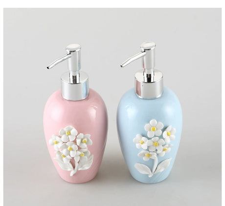 KULE HOME Sticky Flower Ceramic Hand Sanitizer and Lotion Container from KULE HOME