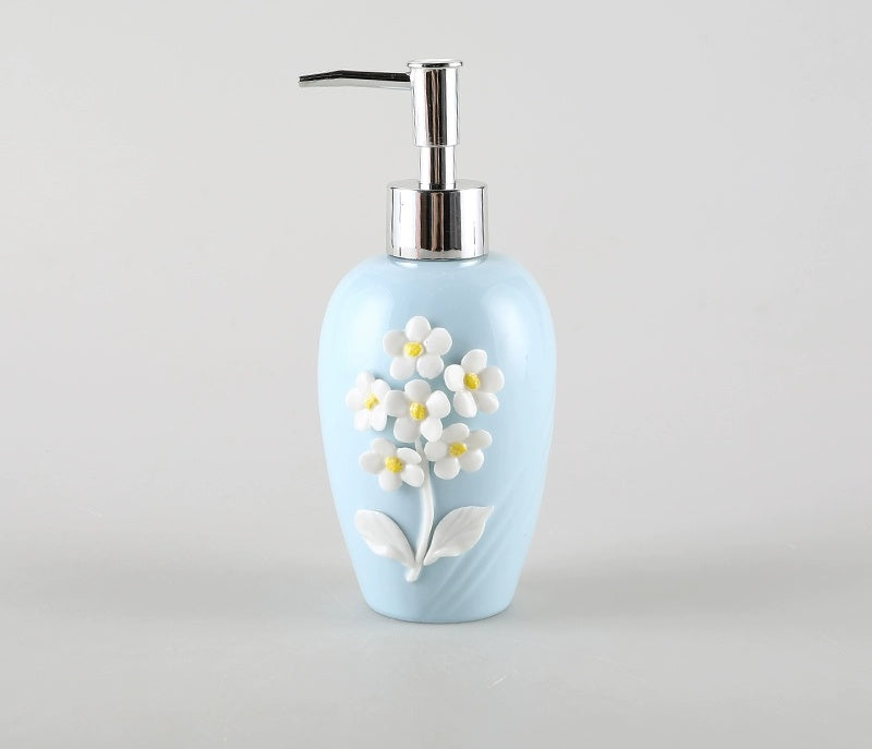 KULE HOME Sticky Flower Ceramic Hand Sanitizer and Lotion Container from KULE HOME