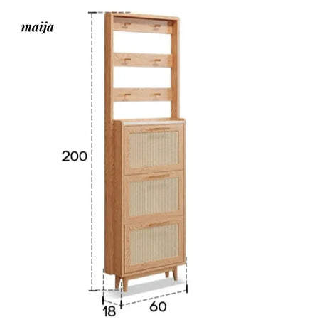 Ultra Thin Solid Wood Shoe Cabinet from AI