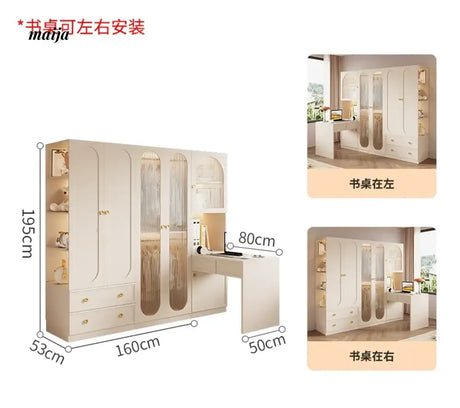MEIHOUSE French Light Luxury Glass Door Bedroom Wardrobe Locker from MEIHOUSE