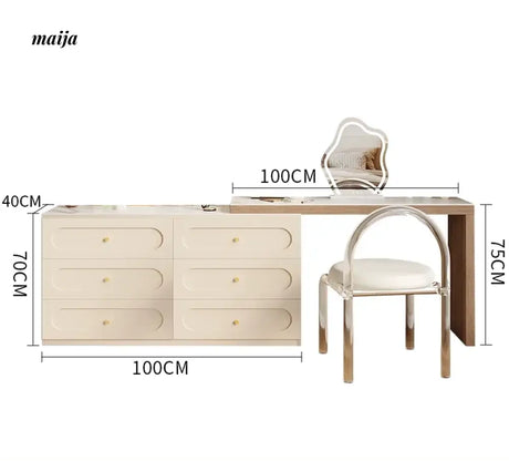 MEIHOUSE French Cream Dressing Table Modern Desk Chest Bedroom from MEIHOUSE
