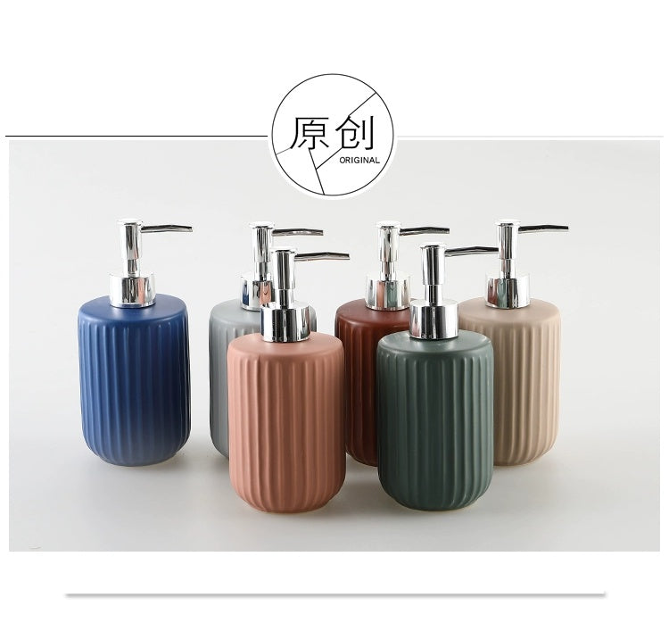 KULE HOME Stripe Ceramic Lotion and Hand Soap Bottle from KULE HOME