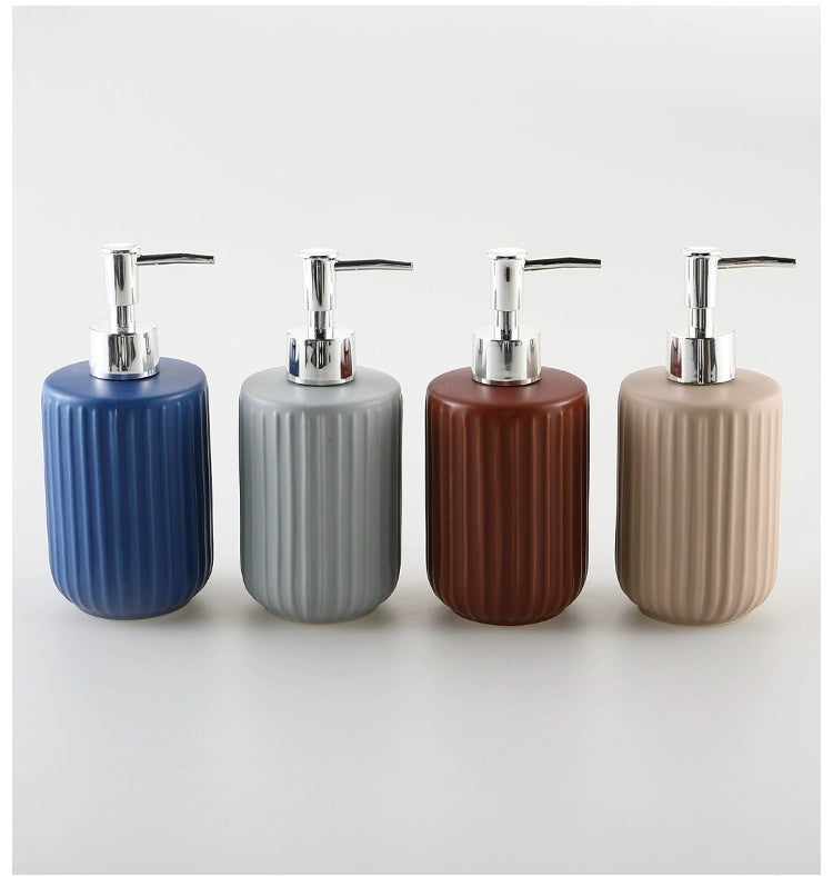 KULE HOME Stripe Ceramic Lotion and Hand Soap Bottle from KULE HOME