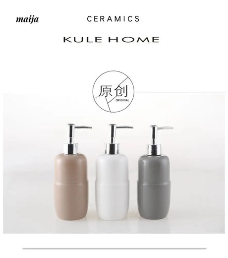 KULE HOME Pastel Ceramic Lotion Bottle for Shower Gel from KULE HOME