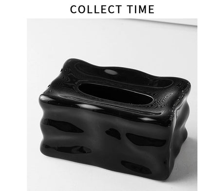 COLLECT TIME Black Paper Tissue Box for Coffee Table from COLLECT TIME