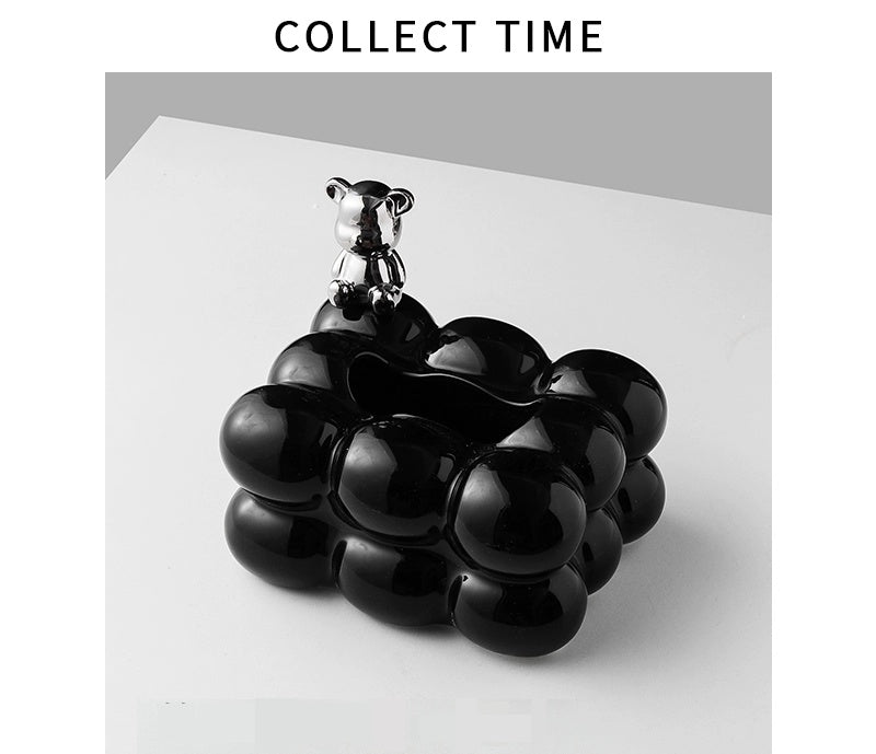COLLECT TIME Black Paper Tissue Box for Coffee Table from COLLECT TIME