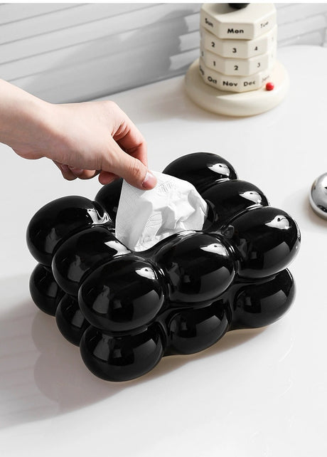 COLLECT TIME Black Paper Tissue Box for Coffee Table from COLLECT TIME