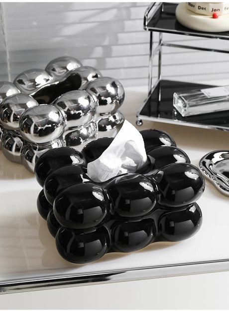 COLLECT TIME Black Paper Tissue Box for Coffee Table from COLLECT TIME
