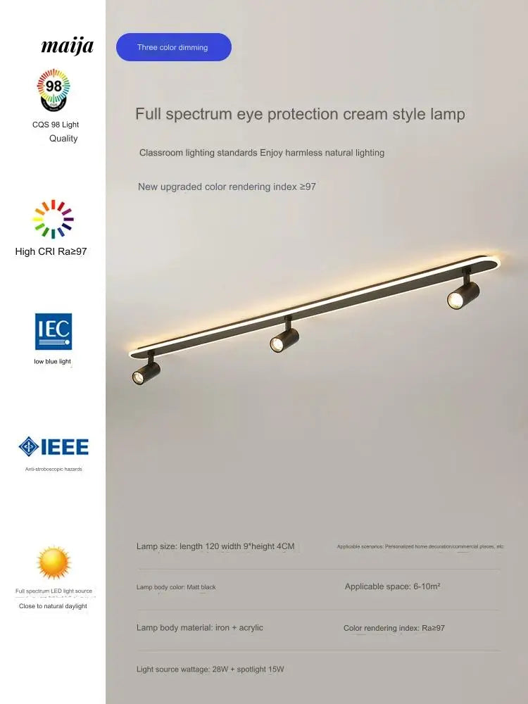 Toulon Long Bar LED Ceiling Light from maija