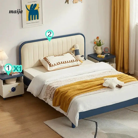 LINSYKIDS Celia Soft Headboard Children's Bed from RZONE