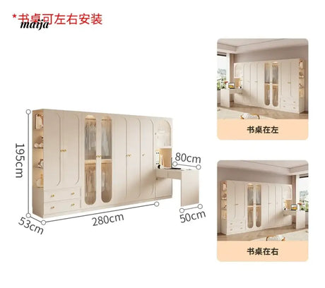 MEIHOUSE French Light Luxury Glass Door Bedroom Wardrobe Locker from MEIHOUSE