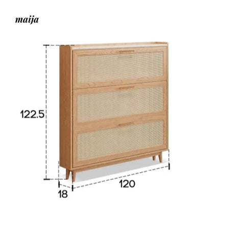 Ultra Thin Solid Wood Shoe Cabinet from AI