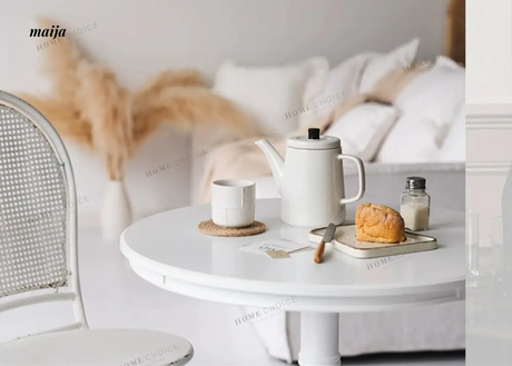 LIVINGPLUS White Round Leisure Coffee Table from LIVINGPLUS