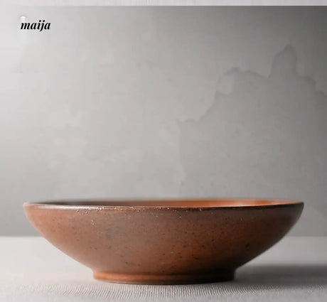 JOTO Eight Year Rough Ceramic Fruit Plate Handmade Retro Dish from MOSE