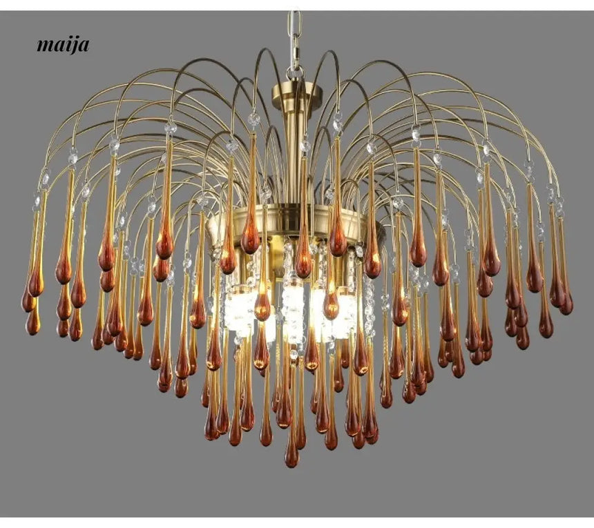 NANCY Crystal Chandelier Water Drop Lamp Retro Design from NANCY