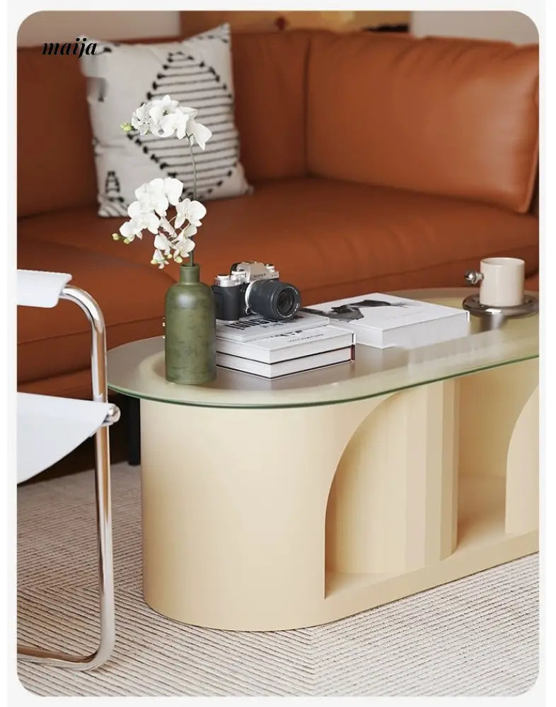 LOWERLEFT Multi-Layer Coffee Cave Table from Lower Left