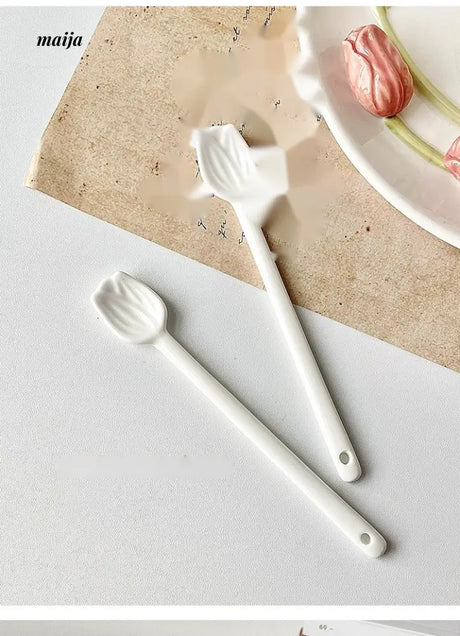 BANKE Tulip Ceramic Coffee Spoon Creative Stick from BANKE