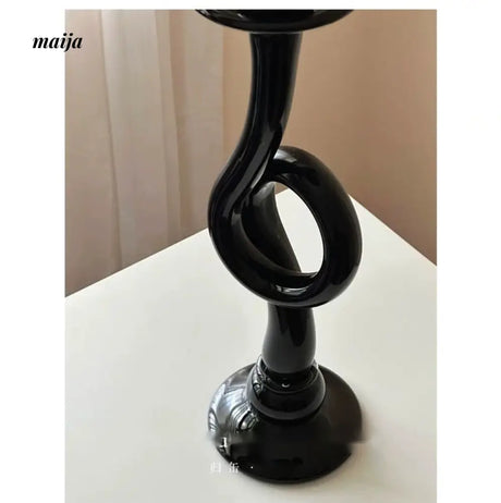 GUIFOU Retro Black Glass Candlestick from GUIFOU