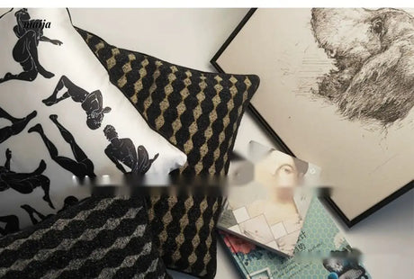 HOUSE OF YINN Elegant Geometric Aesthetic Pillow Cushion from JOTO