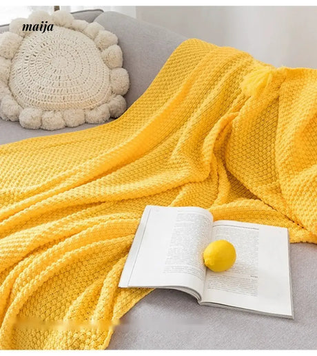 MAN YUE HOME Scandinavian Knitted Sofa with Duvet for Sleep from MAN YUE HOME