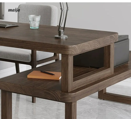SUNX Nordic Solid Wood Corner Desk from SUNX