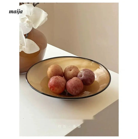 GUIFOU Antique Style Glazed Vase and Tray Set from GUIFOU