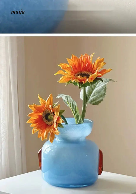 GUIFOU Sunny Blue Art Glass Vase from GUIFOU