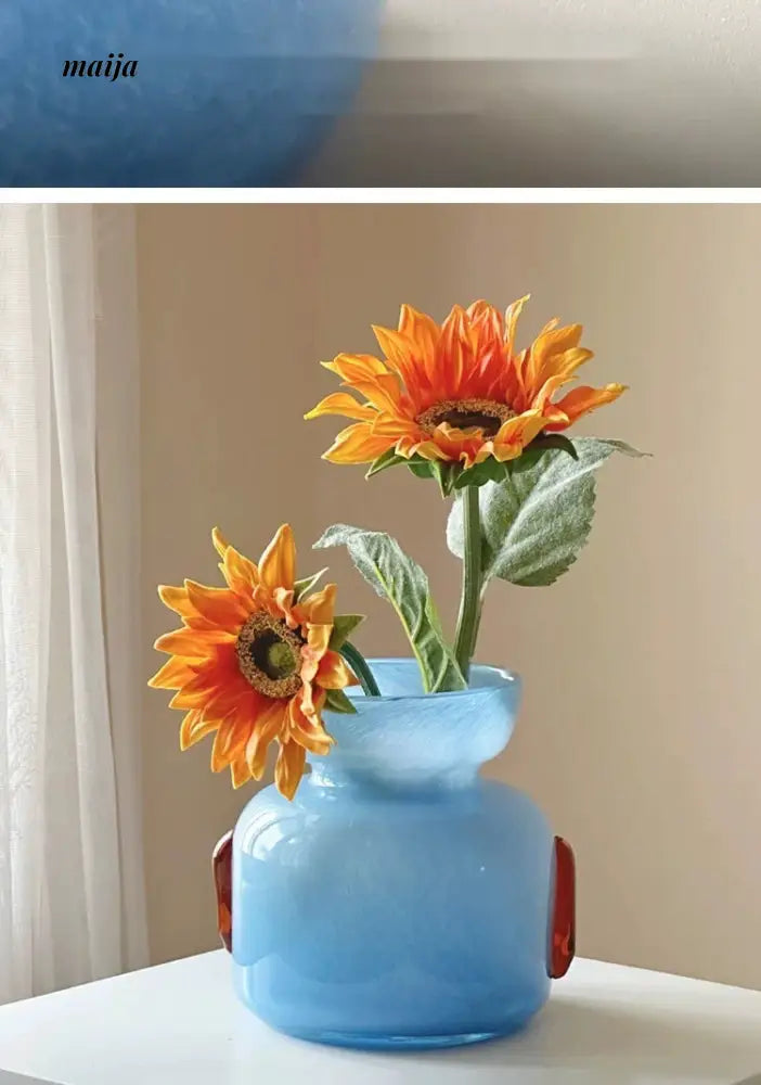 GUIFOU Sunny Blue Art Glass Vase from GUIFOU