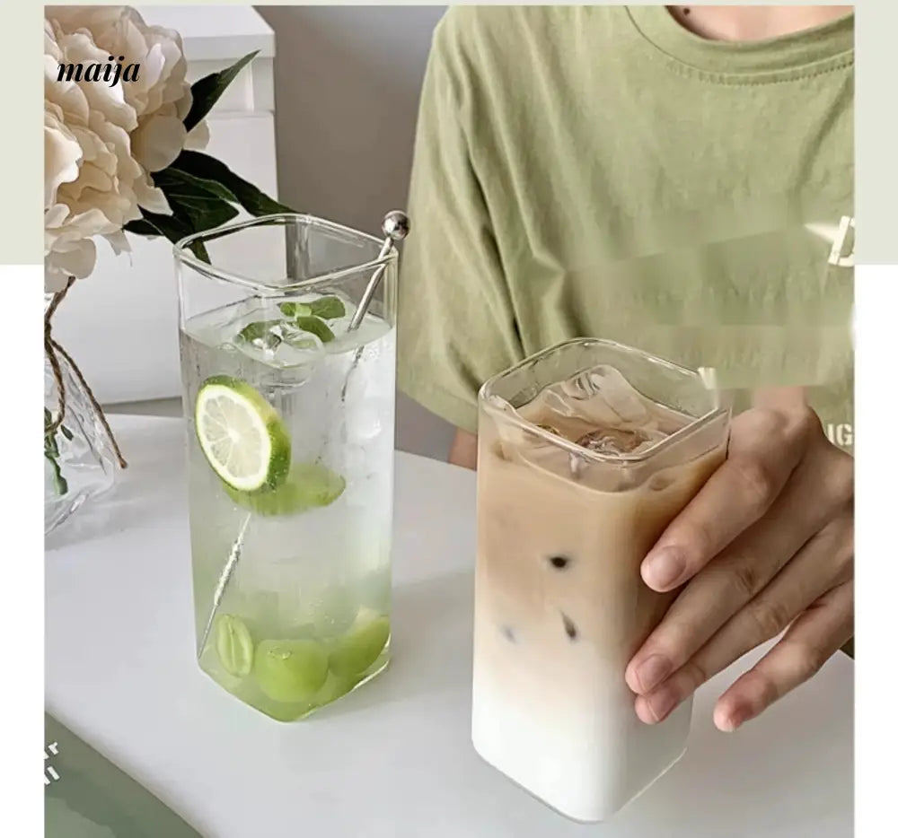 BANKE Rectangular Transparent Glass Cold Drink Cup from BANKE