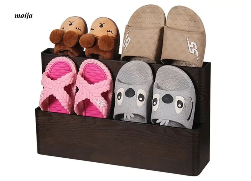 MUSN Two-Layer Wooden Slippers Cabinet from MUSN