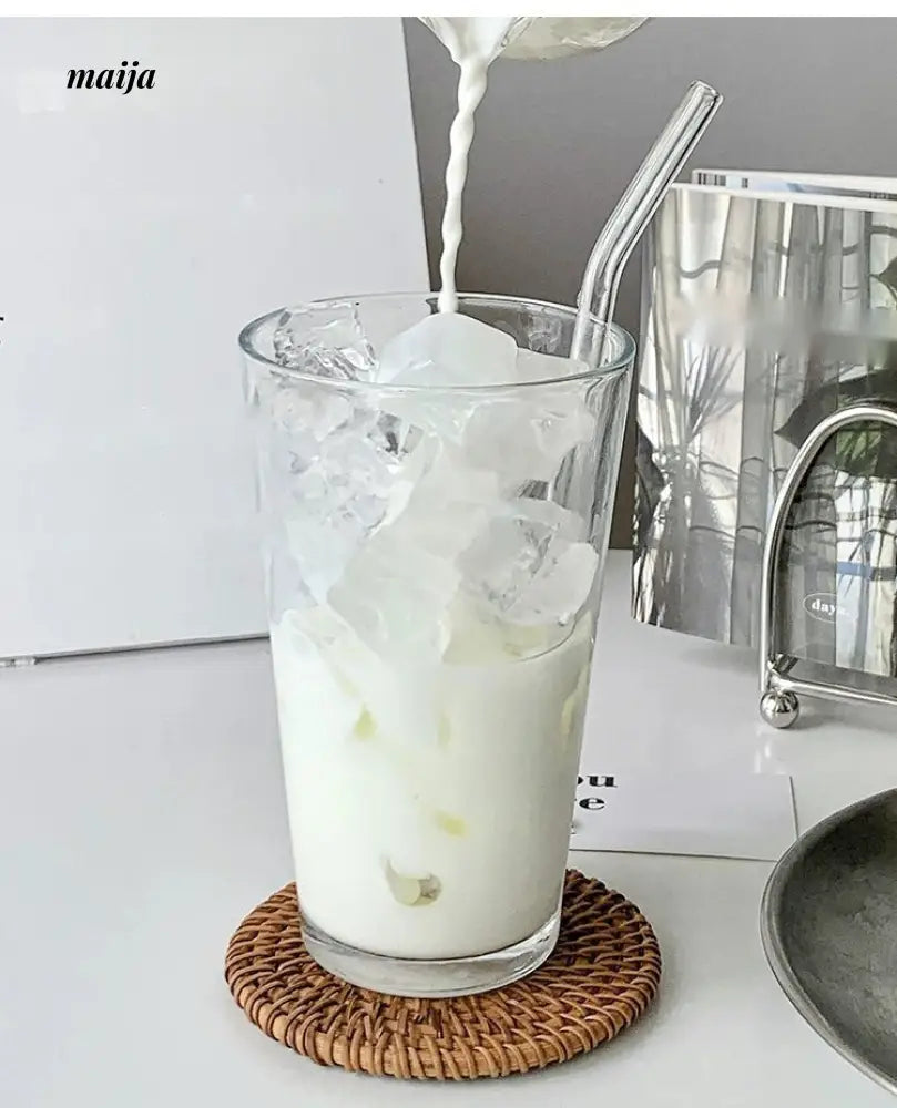 BANKE Straw Glass Milk Coffee Drinking Cup from BANKE