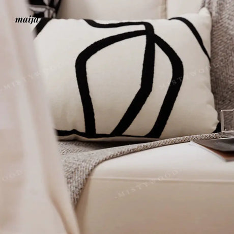 MISTYWOOD Modern Black and White Light Pillow from MISTYWOOD