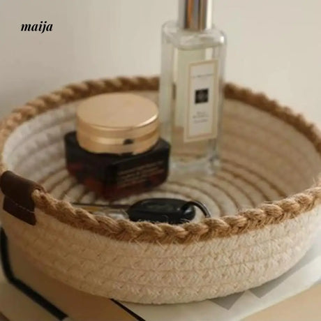 MUYE Hand Braided Shallow Storage Basket from MUYE