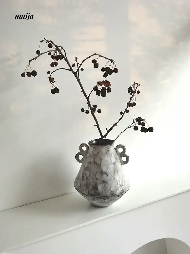 White Charcoal Handmade Vase