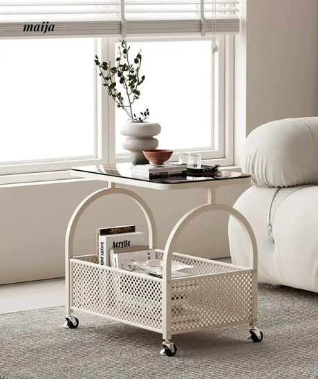 Jodie Cream Bedside Coffee Cart from Kaiyashi